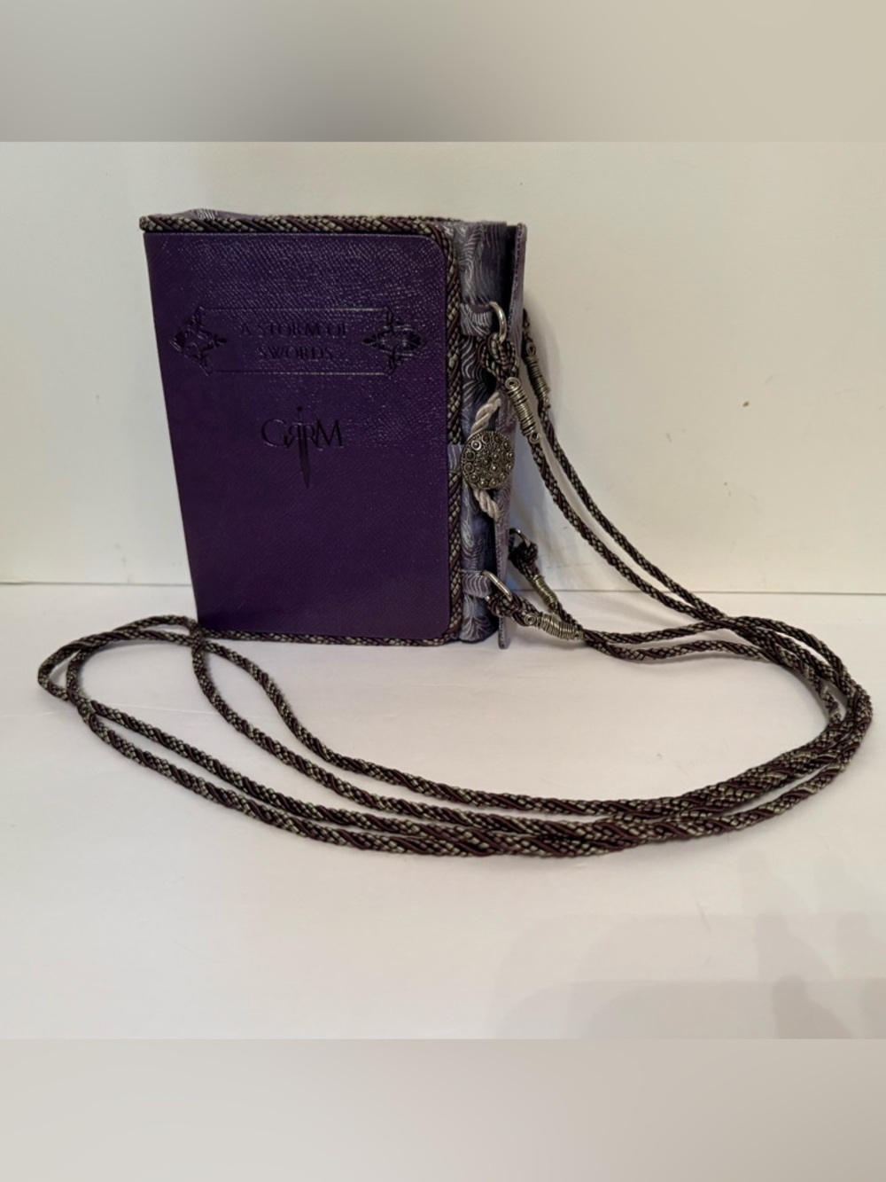 BeeZ by Scranton BAG A STORM OF SWORDS BOOK UPCYCLED PURSE PURPLE CROSSBODY OOAK